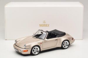 Porsche 911 964 Turbo Look Kabriolets Zermatt Silver Norev 1:18 187140 Metāls — attēls 8 no 8