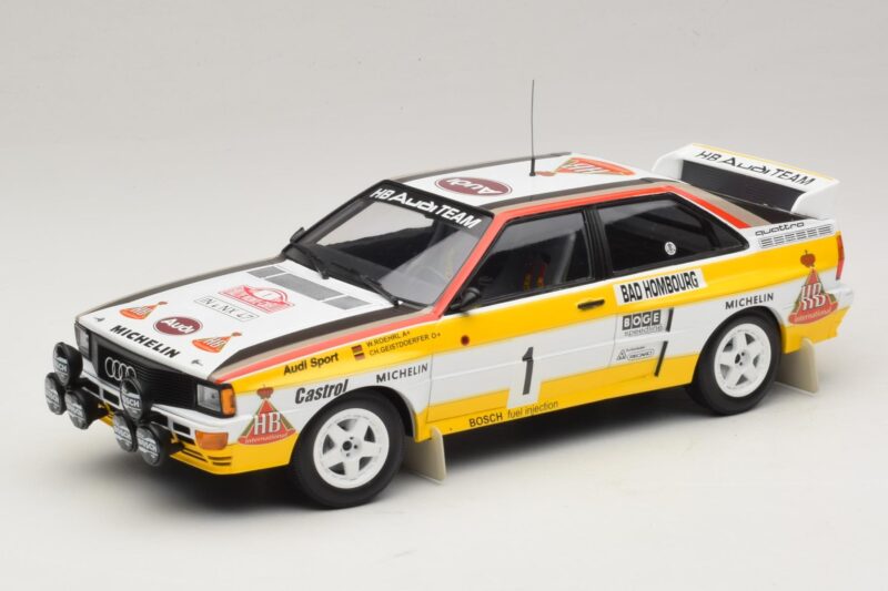 Audi Quattro #1 W. Rohrl / C. Geistdorfer Rally Monte Carlo Winner 1984 Minichamps 1:18 A5-5894 Metāls