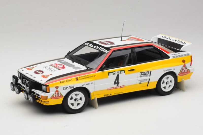 Audi Quattro A2 #4 W. Rohrl / C. Geistdorfer Rally Portugal 1984 Minichamps 1:18 153841104 Metāls