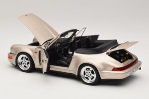 Porsche 911 964 Turbo Look Kabriolets Zermatt Silver Norev 1:18 187140 Metāls — attēls 5 no 8