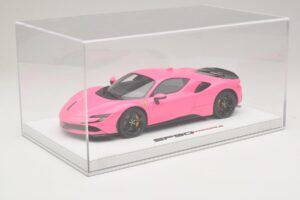 Ferrari SF90 Pack Fiorano Spīdīgs Qatar Pink BBR 1:18 RACELINE137 Sveķi — attēls 6 no 7