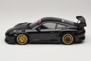Porsche 911 992 GT3 RS Manthey Racing Melns ar Zeltītiem Ritiem Minichamps 1:18 MR-911-GT3RS-1804 Metāls — attēls 3 no 6