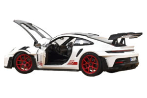 Porsche 911 992 GT3 RS Weissach Package Balts Pyro Red Norev 1:18 187373 Metāls — attēls 2 no 3