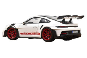 Porsche 911 992 GT3 RS Weissach Package Balts Pyro Red Norev 1:18 187373 Metāls — attēls 3 no 3