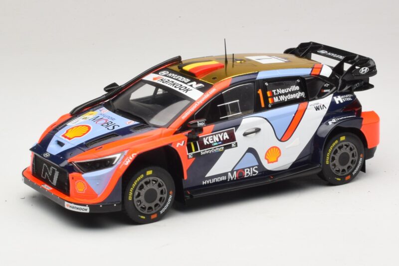 Hyundai i20 N Rally1 #1 T. Neuville / M. Wydaeghe Safari Rally Kenya 2025 IXO 1:18 18RMC247B Metāls