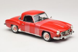 Mercedes 190 SL W121 Kupeja Sarkans ERTL 1:18 7465 Metāls — attēls 4 no 6