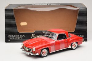Mercedes 190 SL W121 Kupeja Sarkans ERTL 1:18 7465 Metāls — attēls 6 no 6