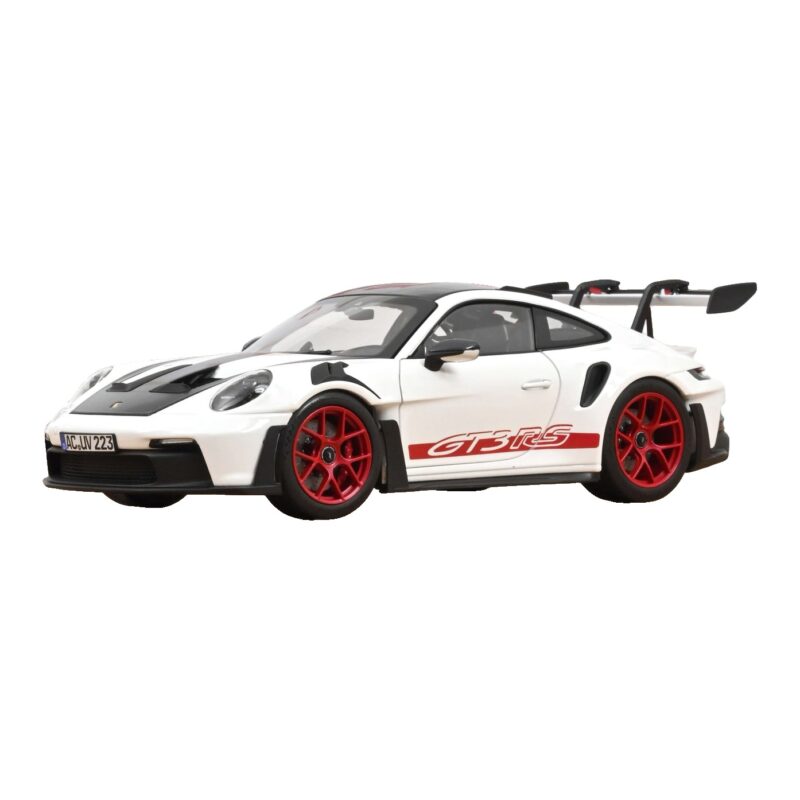 Porsche 911 992 GT3 RS Weissach Package Balts Pyro Red Norev 1:18 187373 Metāls