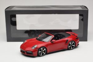 Porsche 911 992 Turbo S Kabriolets Tumši Sarkans Minichamps 1:18 PORSCHE007 Metāls — attēls 6 no 6