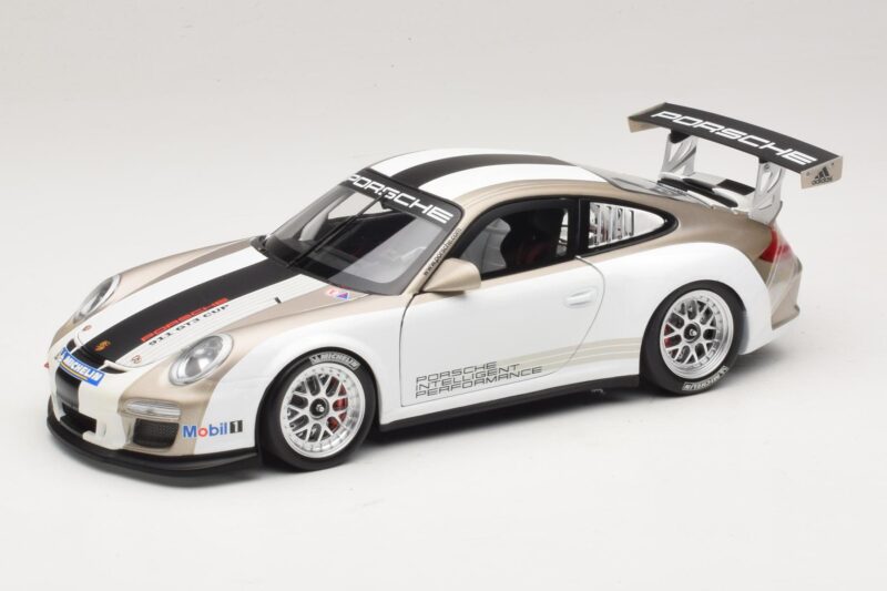 Porsche 911 997 GT3 Cup Balts Ar Svītrām 2008 Minichamps 1:18 WAP0210130C Metāls
