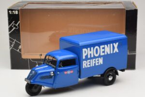 Tempo Hanseat Trīsriteņu Furgons Phoenix Blue Minichamps 1:18 180099040 Metāls — attēls 6 no 6