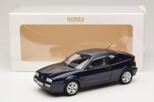 Volkswagen Corrado VR6 Aqua Blue Metallic Ierobežota Izlaide Norev 1:18 188660 Metāls — attēls 8 no 8