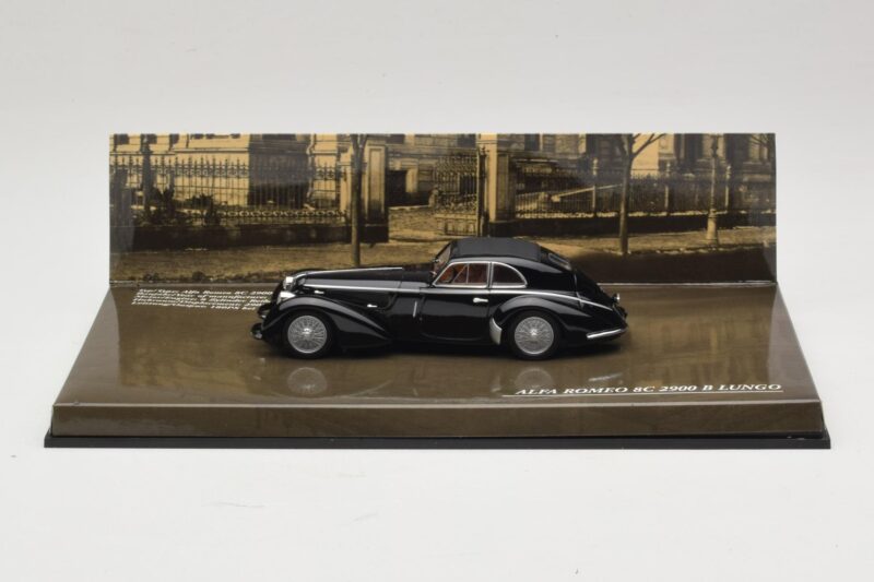 Alfa Romeo 8C 2900B Lungo Melns Minichamps 1:43 436120421 Metāls