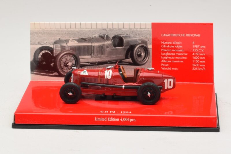 Alfa Romeo P2 #10 Sarkans 1924 Minichamps 1:43 403241203 Metāls