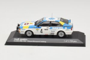 Audi Quattro #4 S. Blomqvist / B. Cederberg Rally Sweden Winner 1982 Minichamps 1:43 430821904 Metāls