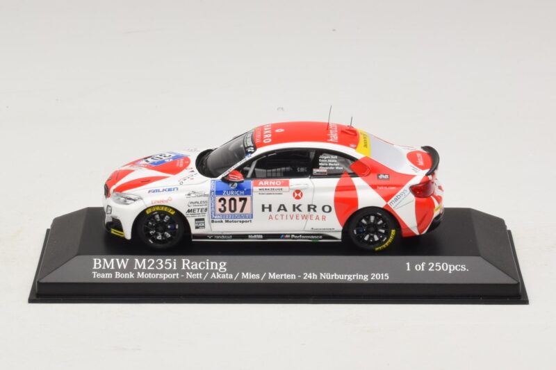 BMW M235i Bong Motorsport #307 Nett / Akata 24 Hours of Nurburgring 2015 Minichamps 1:43 437152507 Metāls
