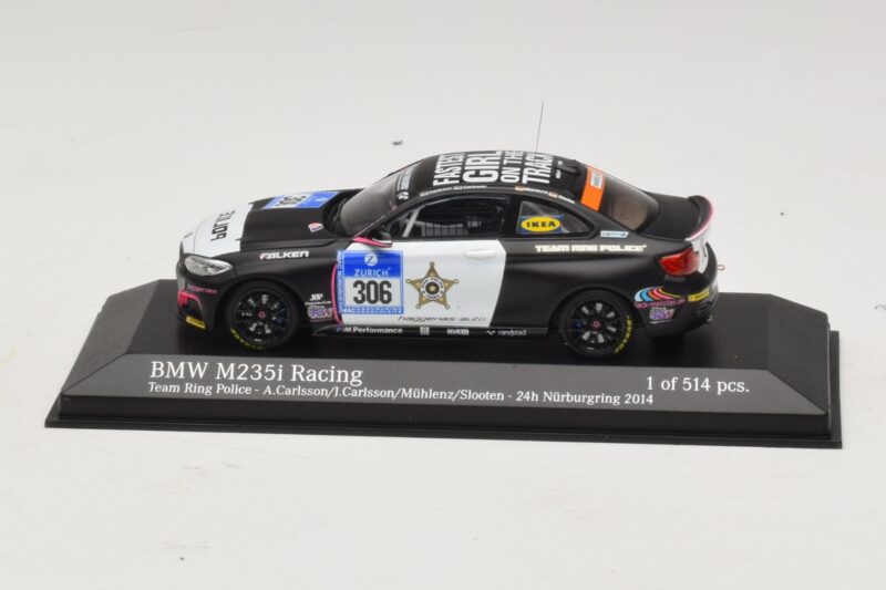 BMW M235i Ring Police Team #306 Carlsson 24 Hours of Nurburgring 2014 Minichamps 1:43 437142406 Metāls