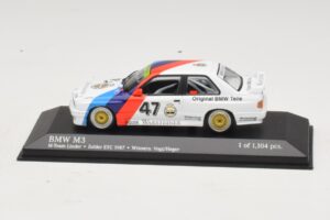 BMW M3 E30 M-Team Linder #47 Vogt / Herger Winners ETC Zolder 1987 Minichamps 1:43 430872047 Metāls