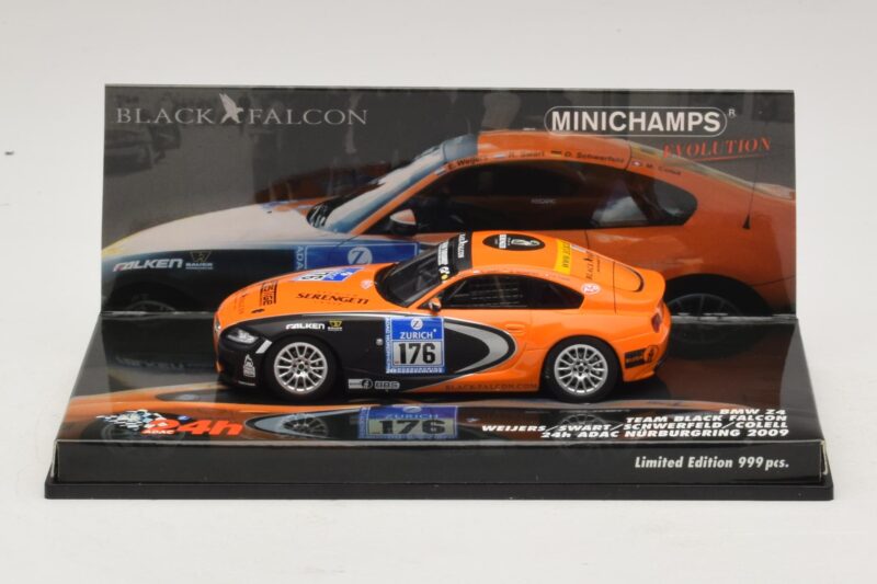 BMW Z4 GT3 Black Falcon #176 24 Hours of Nürburgring 2009 Minichamps 1:43 437092776 Metāls