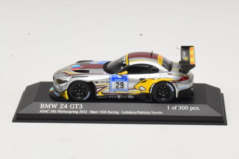 BMW Z4 GT3 VDS Racing #29 B. Leinders / M. Palttala 24 Hours of Nurburgring 2012 Minichamps 1:43 437122929 Metāls