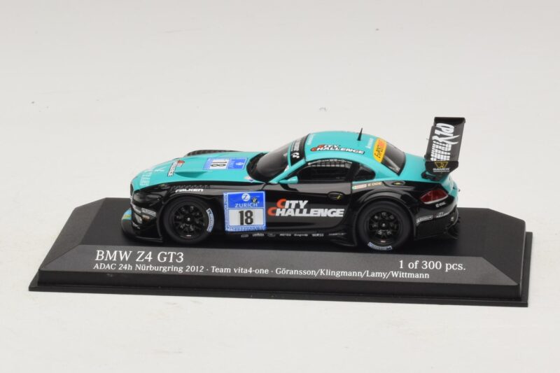 BMW Z4 GT3 Vita4One #18 Goransson / Klingmann 24 Hours of Nürburgring 2012 Minichamps 1:43 437122918 Metāls
