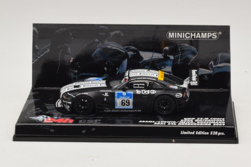 BMW Z4 M Coupe #69 Adams / K. Ludwig ADAC 24h Nürburgring 2009 Minichamps 1:43 400092769 Metāls