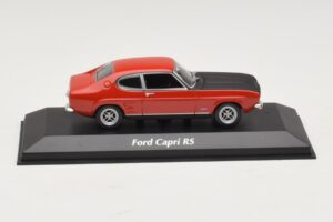 Ford Capri I Sarkans ar Melnu Pārsegu Maxichamps 1:43 940085801 Metāls