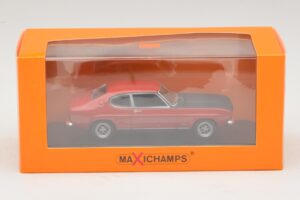Ford Capri I Sarkans ar Melnu Pārsegu Maxichamps 1:43 940085801 Metāls — attēls 4 no 4