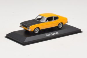 Ford Capri Mk1 RS Dzeltens ar Melnu Motora Pārsegu Maxichamps 1:43 940085800 Metāls — attēls 2 no 4