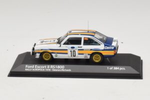 Ford Escort Mk2 RS1800 #10 A. Vatanen / D. Richards Rally Acropolis 1978 Minichamps 1:43 400808410 Metāls
