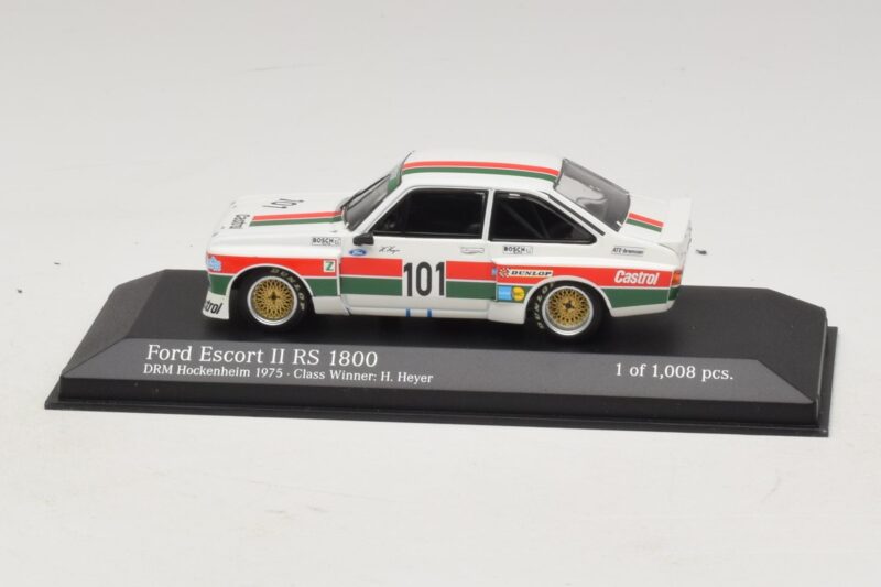 Ford Escort Mk2 RS1800 #10 H. Heyer Class Winner DRM Hockenheim 1975 Minichamps 1:43 400758491 Metāls
