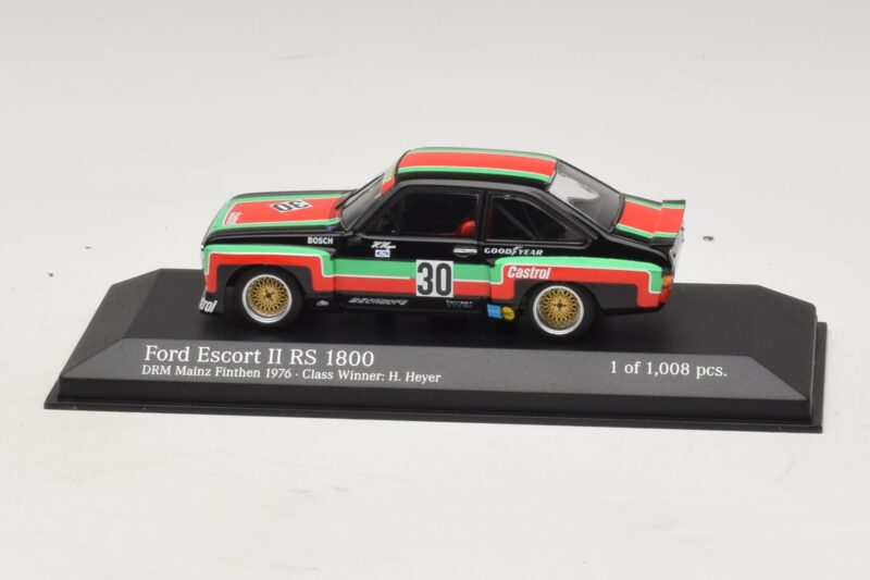 Ford Escort Mk2 RS1800 #30 H. Heyer Class Winner DRM Mainz-Finthen 1976 Minichamps 1:43 400768430 Metāls