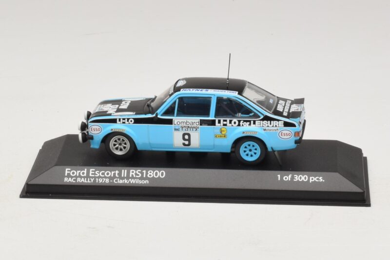 Ford Escort Mk2 RS1800 #9 R. Clark / Wilson RAC Rally 1978 Minichamps 1:43 Ford Escort Mk2 RS1800 #9 R. Clark / Wilson RAC Rally 1978 Minichamps 1:43 400788409 Metāls