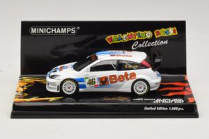 Ford Focus RS WRC #46 V. Rossi / C. Cassina RAC Rally 2007 Bojāta Kaste Minichamps 1:43 400078446-O1 Metāls