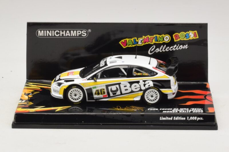 Ford Focus RS WRC #46 V. Rossi / C. Cassina Monza Rally Show 2008 Minichamps 1:43 Ford Focus RS WRC #46 V. Rossi / C. Cassina Monza Rally Show 2008 Minichamps 1:43 400088946 Metāls