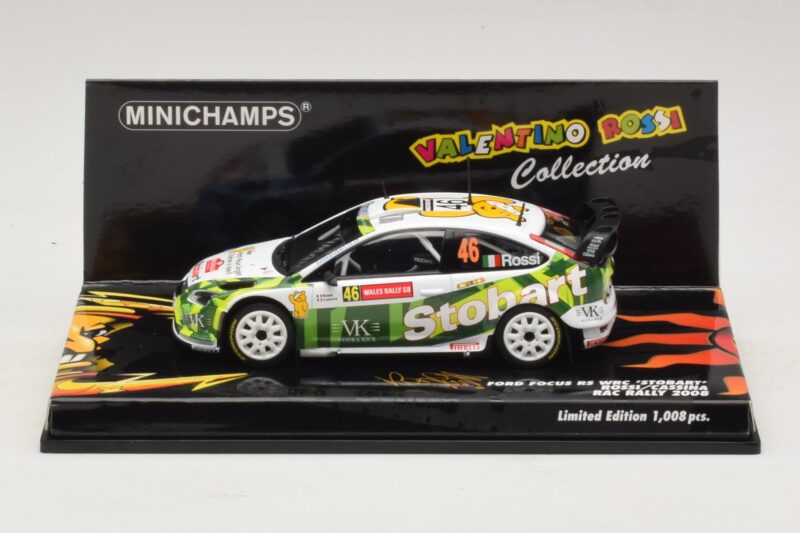 Ford Focus RS WRC #46 V. Rossi / C. Cassina RAC Rally 2008 Minichamps 1:43 400088146 Metāls