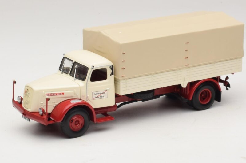 Henschel HS 140 Platformas Kravas Auto Balts Sarkans Minichamps 1:43 Henschel HS 140 Platformas Kravas Auto Balts Sarkans Minichamps 1:43 439171020 Metāls