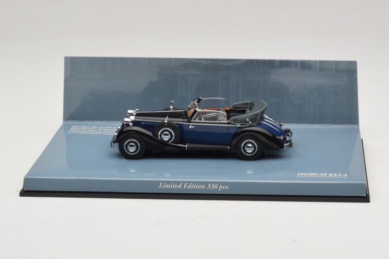 Horch 853 A Sport Cabriolet Melns Zils Minichamps 1:43 436012036 Metāls