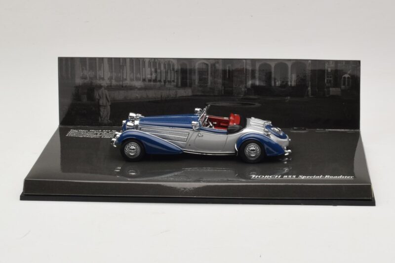 Horch 855 Special Roadster Sudrabs Zils Minichamps 1:43 436014202 Metāls