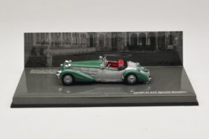 Horch 855 Special Roadster Sudrabs Zaļš Minichamps 1:43 436014205 Metāls