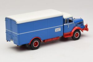 Krupp Titan Kravas Furgons Zils Sarkans Minichamps 1:43 439069040 Metāls — attēls 2 no 6