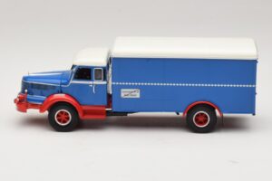 Krupp Titan Kravas Furgons Zils Sarkans Minichamps 1:43 439069040 Metāls — attēls 3 no 6