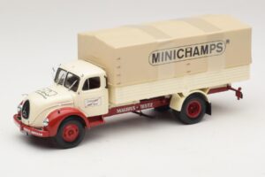 Magirus-Deutz S 7500 Jupiter Platformas Kravas Auto Balts Sarkans Minichamps 1:43 439141022 Metāls