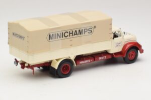 Magirus-Deutz S 7500 Jupiter Platformas Kravas Auto Balts Sarkans Minichamps 1:43 439141022 Metāls — attēls 2 no 6