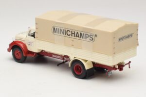 Magirus-Deutz S 7500 Jupiter Platformas Kravas Auto Balts Sarkans Minichamps 1:43 439141022 Metāls — attēls 5 no 6