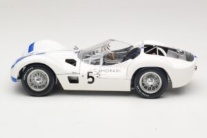 Maserati Tipo 61 #5 S. Moss / D. Gurney Camoradi ADAC 1000km Nurburgring Winner 1960 Minichamps 1:18 100601205 Metāls — attēls 4 no 8