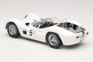 Maserati Tipo 61 #5 S. Moss / D. Gurney Camoradi ADAC 1000km Nurburgring Winner 1960 Minichamps 1:18 100601205 Metāls — attēls 7 no 8