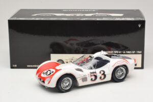 Maserati Tipo 61 #53 B. Krause Los Angeles Times Grand Prix Winner 1960 Minichamps 1:18 100601253 Metāls — attēls 8 no 8