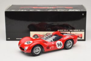 Maserati Tipo 61 #98 C. Shelby Times Mirror Grand Prix for Sportscars 1960 Minichamps 1:18 100601298 Metāls — attēls 8 no 8