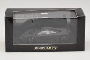 McLaren F1 GTR Prototype Melns Matēts Ar Melniem Diskiem Minichamps 1:43 MCLAREN009 Metāls — attēls 3 no 4
